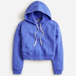 J.Crew Heritage fleece cropped hoodie. Blue. Size S